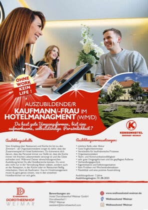 Auszubildende/r Kauffrau/-mann im Hotelmanagement (w/m/d)